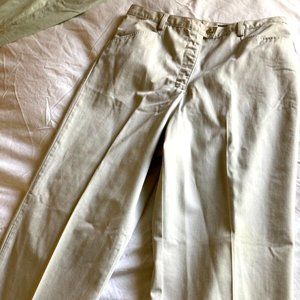 SAMANTHA Khaki Women's Pants - Size 16M - Straight Leg-Flat Front-High Waisted